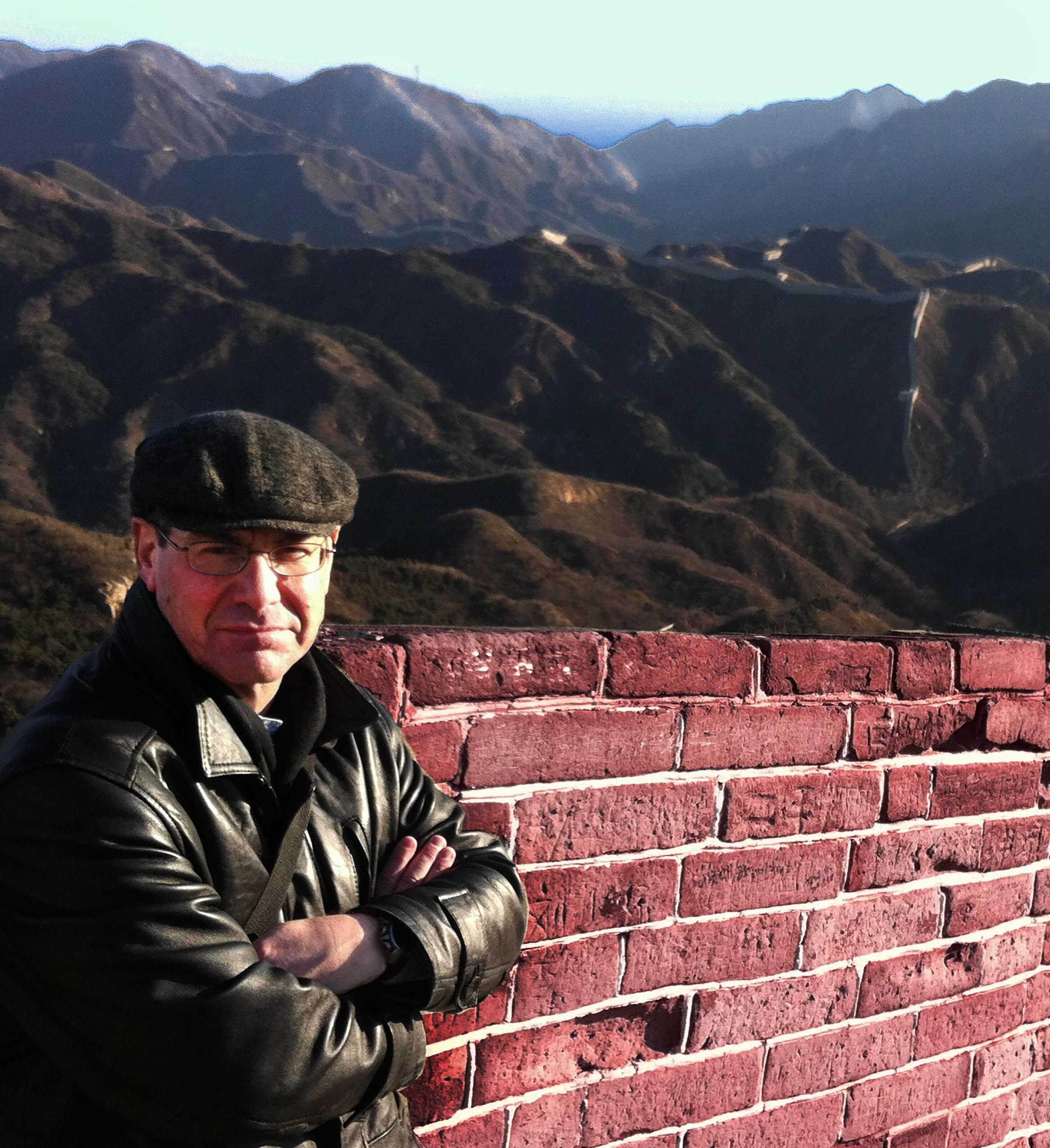 Faiola on the Great Wall, China, 2011