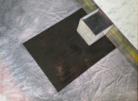 Title: ICU FROM ABOVE; Series: Health Worlds; Size: 48 x 36 inches; Med: Oil, acrylic, and encaustic on paper and panel; Year: 2012
