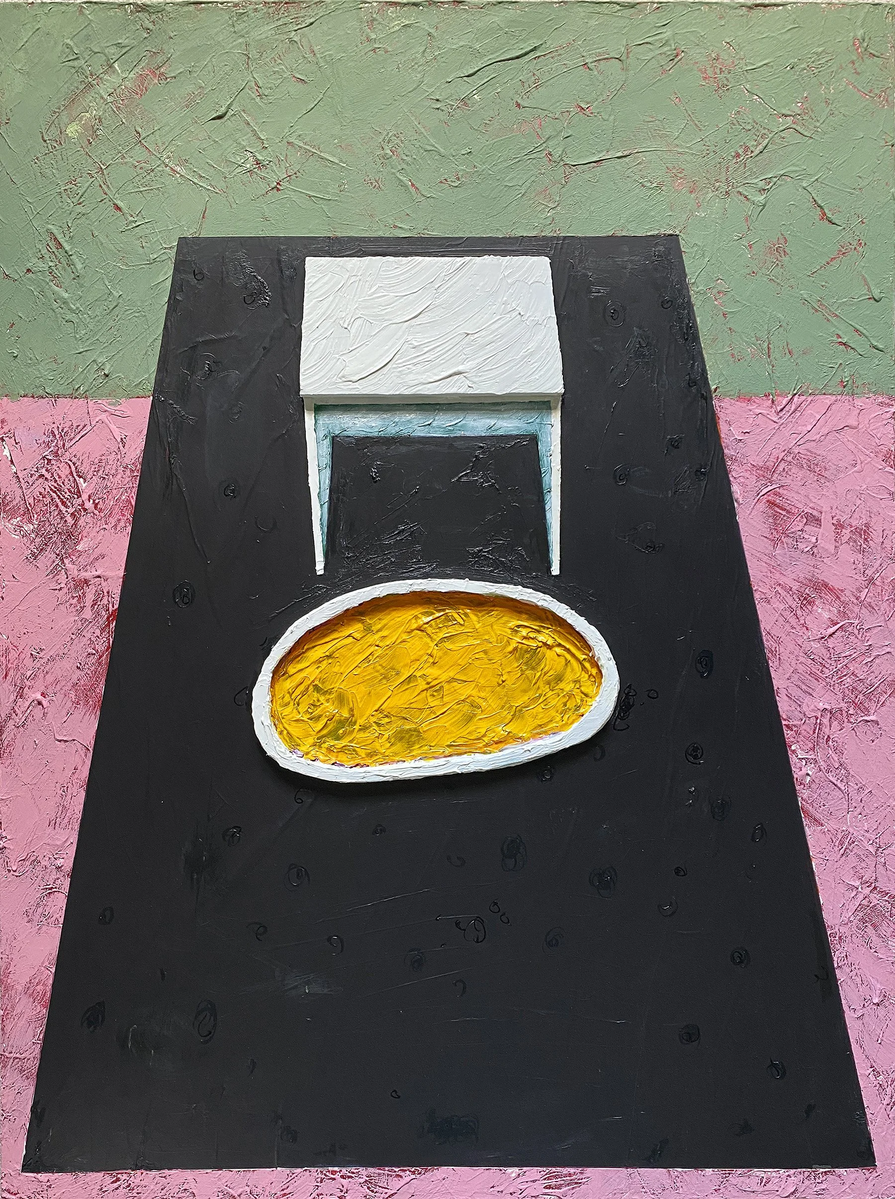 Title: MENTAL HEALTH, Version 2; Series: Health Worlds; Size: 36 x 48 inches; Med: Oil and Acrylic on canvas; Year: 2022